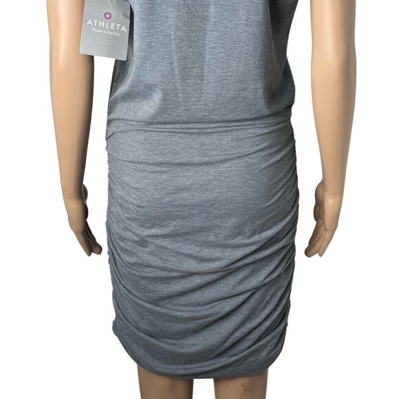 New Athleta Women's Topanga Tee Grey Shirt Dress - Picture 8 of 11